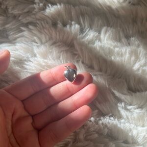 Vintage Sterling silver puffer heart charm